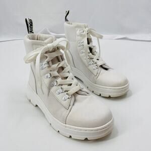Dr. Martens white lace up boots